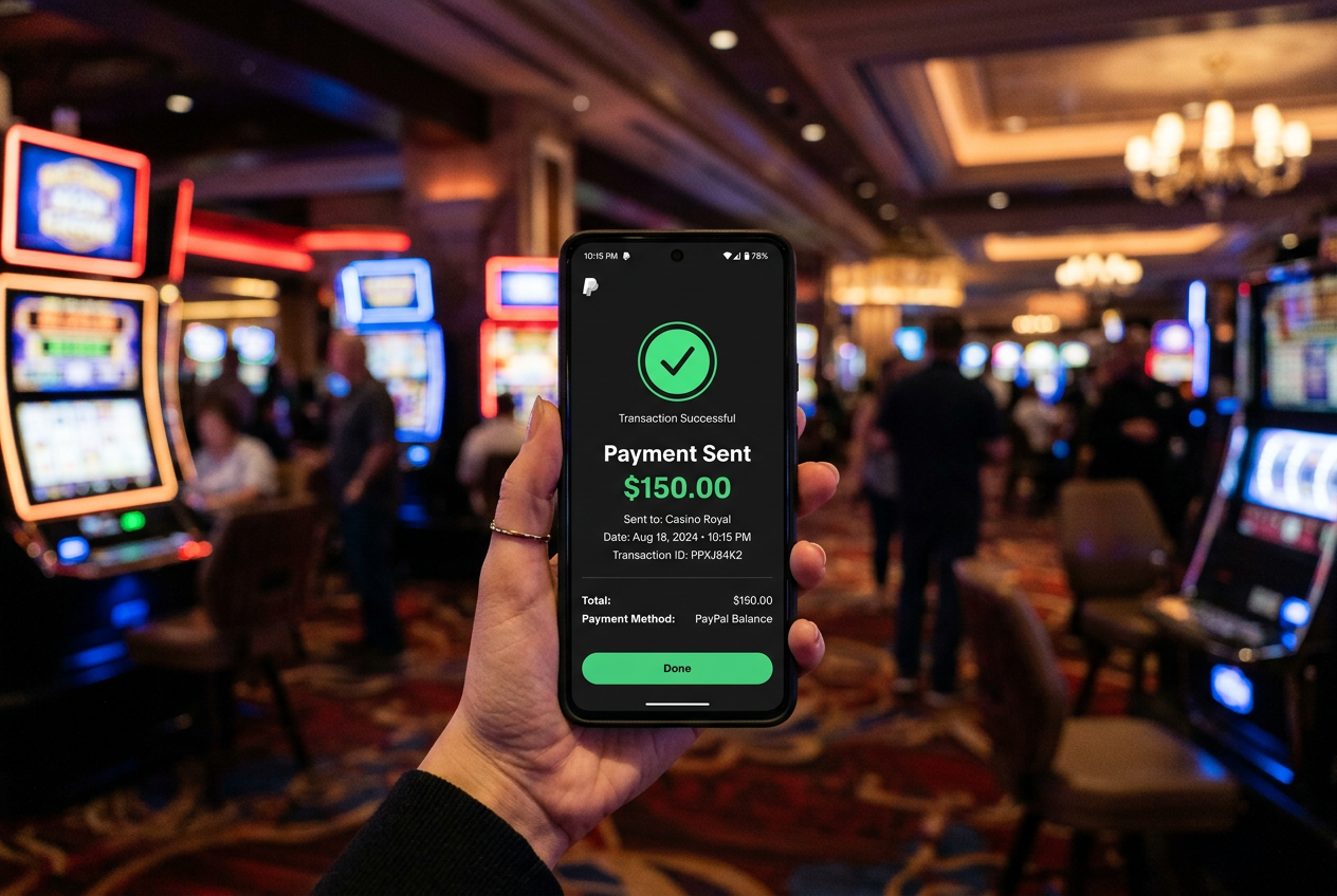 Szybka autoryzacja płatności PayPal biometrią na smartfonie w kasynie online
